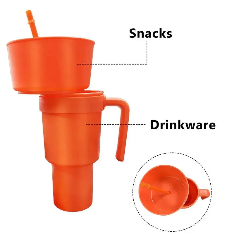 2In1 Snack Bowl Drink Cup with Straw