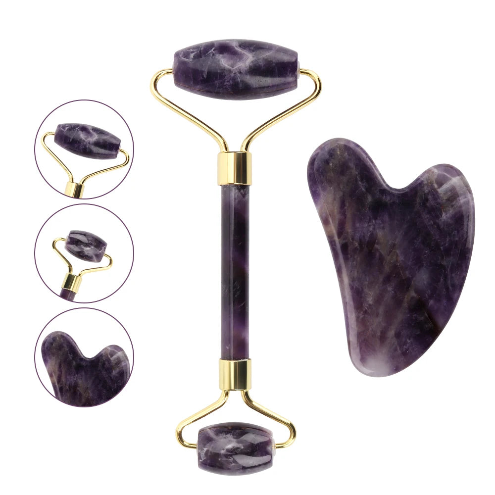 Violet Gua Sha Facial Massage Roller