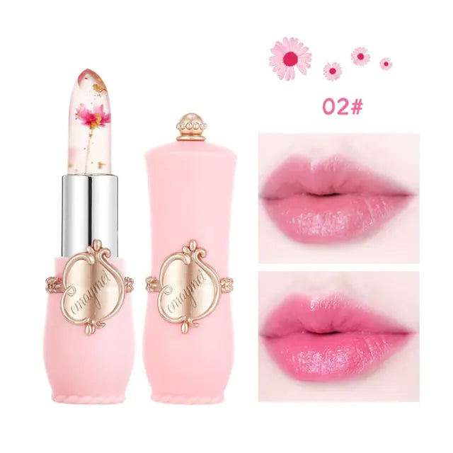 Moisturizer Lip Gloss Transparent Jelly Flower Lipstick